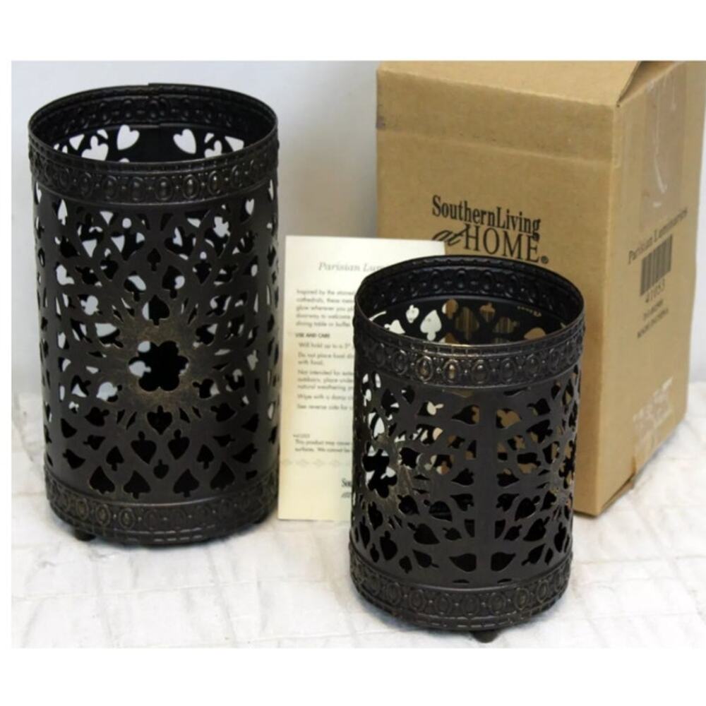 Southern Living at Home Parisian Luminaries Metal Leaves Flower Candle Holder
